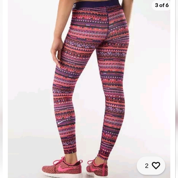 Nike WOMEN'S Pro Hyperwarm 8 Bit Printed Training Tights Women's Small - Picture 2 of 11